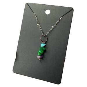 Blue crystal gold necklace